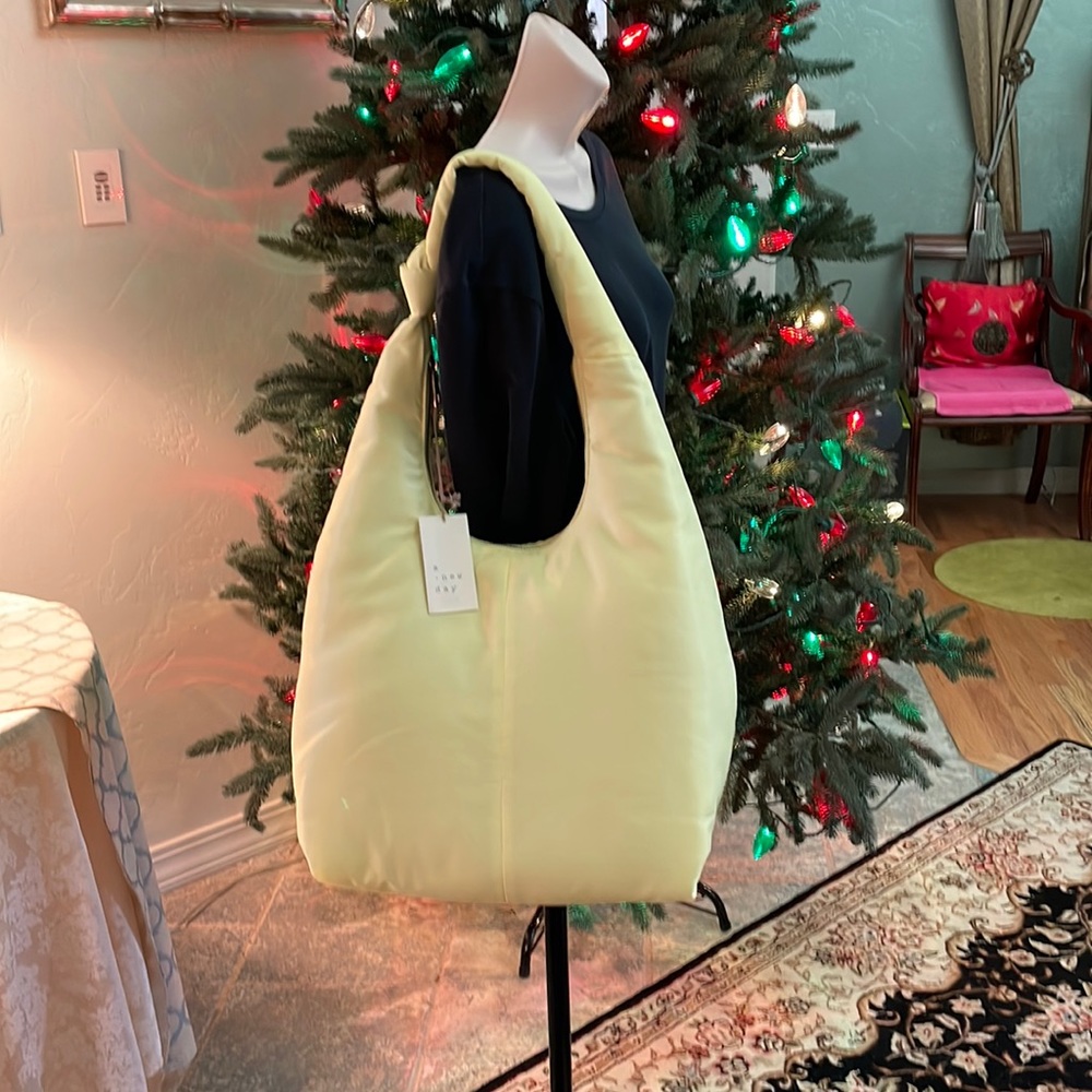 Nylon Handbag Neon Yellow NWT Hobo Stlye
